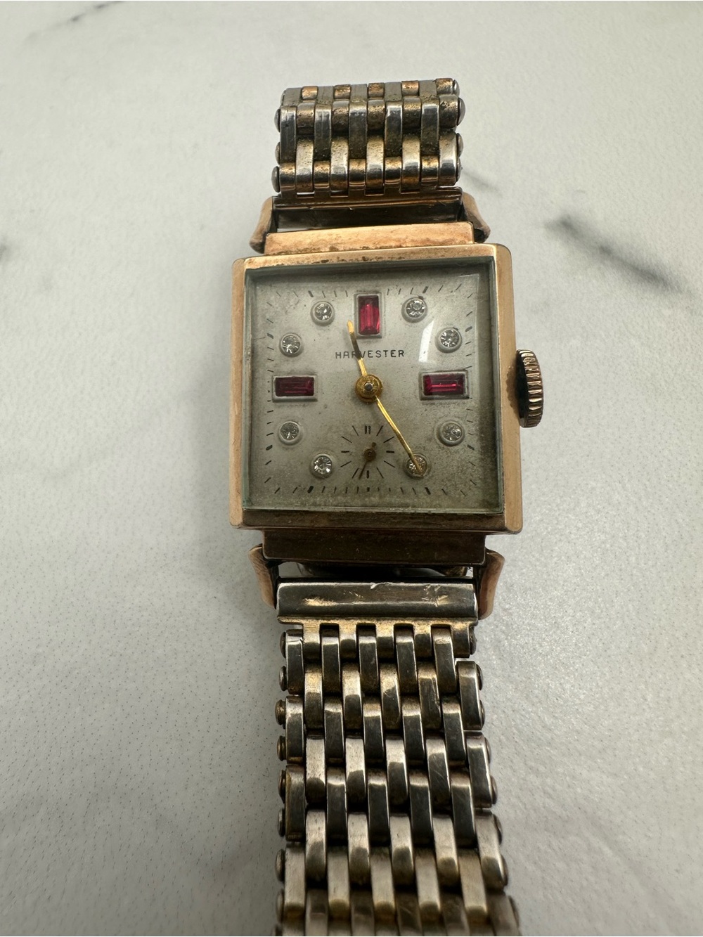 Harvester Bejewelled Vintage Watch with Ruby Accents